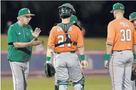  ?? JIM RASSOL/STAFF FILE PHOTO ?? During his 25 years in Miami, Jim Morris has led the Hurricanes to 13 College World Series appearance­s and two national titles.