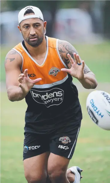  ?? Picture: TOBY ZERNA ?? IMPRESSIVE: Wests Tigers’ Benji Marshall is enjoying a second coming in the NRL.