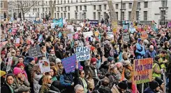  ?? Reuters | ?? WORKERS protest in London, yesterday, in Britain’s largest strike action in a decade.