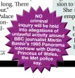  ??  ?? NO criminal inquiry will be held into allegation­s of unlawful activity around BBC journalist Martin Bashir’s 1995 Panorama interview with Diana, Princess of Wales, the Met police say.