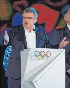  ?? FOTO: AFP ?? Adressat manch kritischer Fragen: IOC-Präsident Thomas Bach.