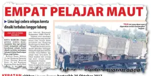  ??  ?? KERATAN akhbar Utusan Borneo bertarikh 25 Oktober 2017.