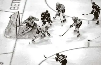  ?? Bruce Bennett / Getty Images ?? Lightning left winger Ondrej Palat scores a power play goal past Stars goalie Anton Khudobin during the first period in Game 2 of the Stanley Cup Final. It gave Tampa Bay a 2-0 lead.