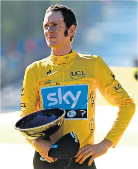  ??  ?? Pensive: Sir Bradley Wiggins after his victory at the 2012 Tour de France