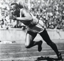  ?? Associated Press 1936 ?? Jesse Owens won four golds at the 1936 Olympics, dealing a blow to Adolf Hitler’s hope for an “Aryan”-dominated games.