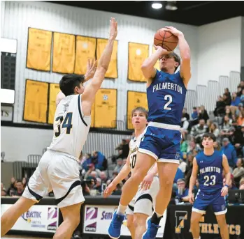  ?? MORNING CALL AMY SHORTELL/THE ?? Palmerton’s Matt Machalik shoots the ball against Notre Dame-Green Pond in the Colonial League title game. He had 28 points in that game and will be one of the most-watched players in the upcoming District 11 tournament.