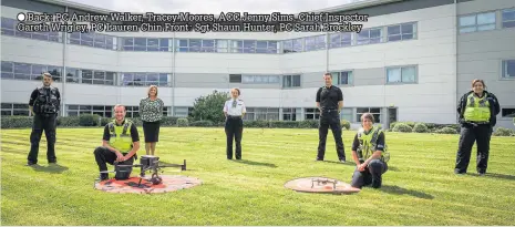  ??  ?? Back: PC Andrew Walker, Tracey Moores, ACC Jenny Sims, Chief Inspector Gareth Wrigley, PC Lauren Chin Front: Sgt Shaun Hunter, PC Sarah Brockley