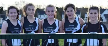  ??  ?? The United Striders (New Ross) Under-15 girls (from left): Clodagh Foran, Eve Byrne, Louise Doyle, Erin Shannon and Jessica Sutton.