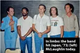  ?? ?? In limbo: the band hit Japan, ’73; (left) McLaughlin today.