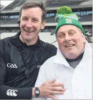  ?? (Pic: George Hatchell) ?? Pa O’Driscoll, Bride Rovers pictured with his neighbouri­ng Glenville umpire, Jim Ryan before the senior A football final at Pairc Ui Chaoimh. Jim is sporting his great rivals colours.