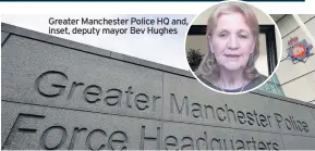  ??  ?? Greater Manchester Police HQ and, inset, deputy mayor Bev Hughes