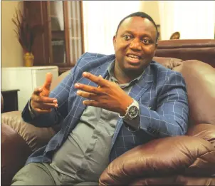  ??  ?? CANDID TALK . . . Kazembe Kazembe has outlined an audacious bid to end some of the ills afflicting the growth of sport in the country