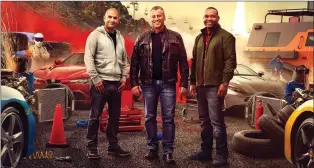  ??  ?? THEY’RE BACK: Chris Harris, Matt LeBlanc and Rory Reid are back with another season of crazy car adventures in Top Gear.