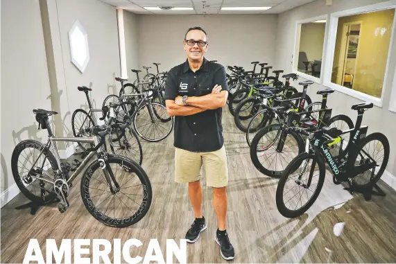  ?? STAFF PHOTOS BY DAN HENRY ?? Peter Hurley, CEO of American Bicycle Group, stands in the showroom at its new location off Amnicola Highwa. The company makes 30 different models between its two brands, ranging in price from $1,800 to $10,000.