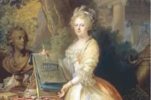  ??  ?? En 1800 – L’Impératric­e de Russie, portrait d’époque de Giovanni Battista Lampi. Née princesse Sophie-Dorothée de Wurtemberg, elle fut l’épouse de Paul Ier et la mère du grand Alexandre Ier.