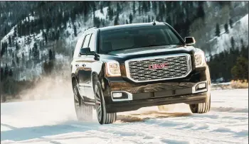  ?? GMCV ?? The 2019 GMC Yukon Denali.has a wheelbase that is 14 inches longer than the previous Yukon Denali, with more than twice the cargo space behind the third-row seat.