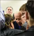  ?? Daniel Moore/Post-Gazette ?? Joe Biden greets a supporter Friday after a rally at Wofford College in Spartanbur­g, S.C.