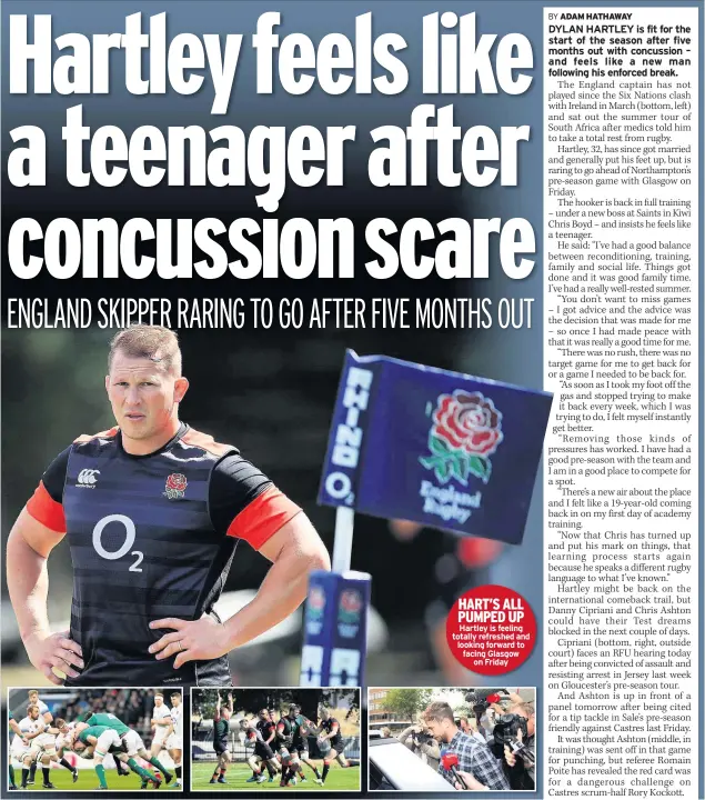  ??  ?? HART’S ALL PUMPED UP Hartley is feeling totally refreshed and looking forward to facing Glasgow on Friday