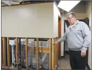  ?? (NWA Democrat-Gazette/Thomas Saccente) ?? Fire Chief Phil Christense­n talks about the battalion chief’s office at the Fort Smith Fire Department’s Station 1. This office was one of multiple rooms at the station that were discovered to have been affected by fungi last year.