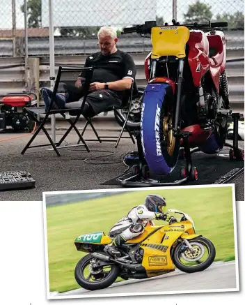  ??  ?? ABOVE: Gazza used the Renta-bike at Snett.