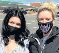  ??  ?? Cheryl Bruce, right, said she went to West Kings District High School on April 8 to support her daughter, Maddy Schofield, who joined other students in a walkout protesting the suspension of a student who publicized a rape-themed shirt worn by another student at the school.