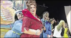  ?? COLLEEN HAYES/NBC/TNS ?? Maddie Baillio (from left) as Tracy Turnblad, Harvey Fierstein as Edna Turnblad, Ephraim Sykes as Seaweed J. Stubbs star in the television special “Hairspray Live!”