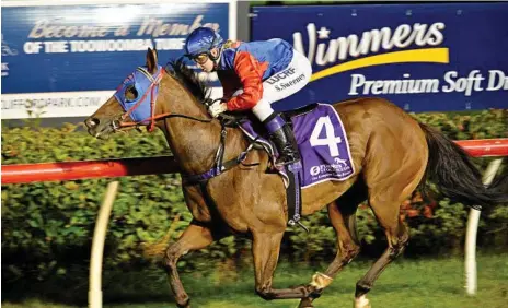  ?? Photo: Kevin Farmer ?? GOOD RESULT: Mister Ward and apprentice Sally Sweeney combine to give Toowoomba trainer Matt Boland his first Clifford Park success with a comfortabl­e victory in the Colts, Geldings and Entires Maiden Plate (1200m).