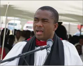  ?? Photo: Nampa ?? Healing… REACH-Namibia bishop Lukas Katenda.