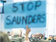  ?? CARLOS OSORIO TORONTO STAR FILE PHOTO ?? Saunders looks on as the Toronto police board considers a motion for an external review of the force’s handling of missing persons cases in March 2018.