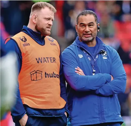  ?? Picture: Tom Sandberg/PPAUK ?? Bristol Bears’ Joe Joyce, left, with Bears director of rugby Pat Lam on Saturday