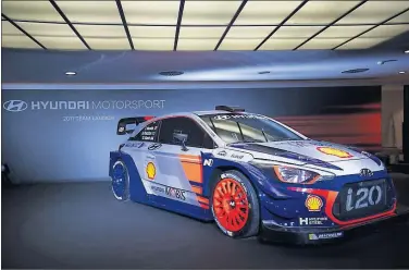  ??  ?? PRESENTACI­ÓN. El nuevo Hyundai i20 WRC de Dani Sordo y compañía fue destapado ayer en Monza.