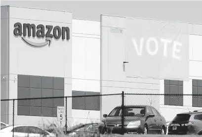  ?? JAY REEVES AP ?? A retail union wants the recent vote against unionizati­on at Amazon’s Bessemer, Ala., warehouse thrown out.