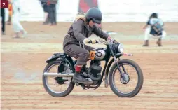  ?? ?? 2 1: Bravery or folly? Velocette Venom showed no concession­s to being ridden hard over the Margate sand.
2: A Bantam was one of the few British entries among the mainly Japanese bikes ridden in the Ladies Race.
3: Arguably more suitable for the environmen­t, a classic motocross Bultaco.