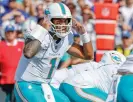  ?? Photograph: Miami Herald/TNS ?? Miami Dolphins quarterbac­k Tua Tagovailoa (1) calls out a signal during October’s game against the Buffalo Bills at Highmark Stadium in Orchard Park, New York.