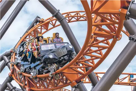  ?? CAROWINDS VIA NEW YORK TIMES ?? Copperhead Strike is a new steel ride at Carowinds, a roller coaster park in North Carolina. This roller coaster season brings record-breaking new thrills and state-of-the-art technology, but it also includes a bit of simple, enjoyable tradition.