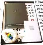  ??  ?? Ed Lyons offers vision training kits, which can be helpful