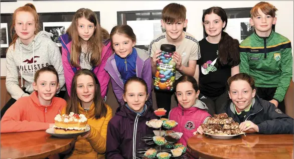  ?? FRONT: ?? Faye O’Neill, Grainne Byrne, Molly Collins, Sarah Coffey and Aoife O’Keefe. BACK FROM LEFT: Sarah McAuliffe, Sinead Byrne, Grace Collins, Eanna Murphy, Rose Cahillane and Fergal Murphy at the coffee morning in aid of the Burren Chernobyl Project at the Innisfalle­n Hotel, Fossa, Killarney, on Saturday.