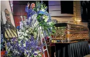  ?? AP ?? Civil rights activist Rev. Al Sharpton delivers the eulogy at the memorial service for George Floyd at North Central University yesterday in Minneapoli­s. Floyd died on May 25 as a Minneapoli­s police officer pressed his knee into his neck.