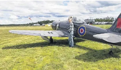  ??  ?? The Hawker Sea Fury was a British plane designed for use with the British Navy. Robert Bishop constructe­d a two-thirds scale model of the plane, which he plans to fly this summer.