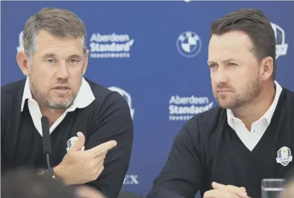  ??  ?? 0 Vice-captains in 2018, Lee Westwood, left, and Graeme Mcdowell could be Ryder Cup players again this year.
