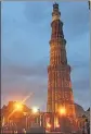  ??  ?? Qutub Minar is the highest brick structure in India