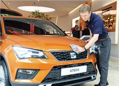  ??  ?? SEAT’S UK boss is quite happy to break out the elbow grease to keep the Westfield stock looking in perfect condition