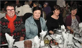  ??  ?? Eilbhis Daly, Maura Neville, Dromagh; Margaret and Mary Corkery enjoyed Ladies Night in the Wallis Arms Hotel, Millstreet. Picture John Tarrant