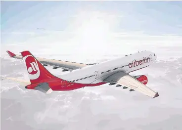  ?? FOTO: AIR BERLIN ?? Air Berlin will im nächsten Jahr wieder Gewinn machen.