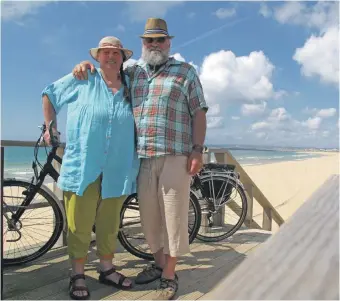  ??  ?? Dutch tourists, Ernest and Lien Van Hout, who were rescued while cycling on Arran.