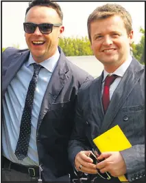  ??  ?? OWNERS: Ant and Dec’s horse runs on Thursday