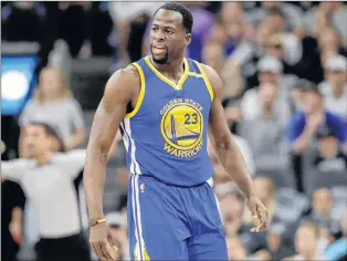  ?? AP PHOTO ?? In this May 22 file photo, Golden State Warriors’ Draymond Green reacts to a play against the San Antonio Spurs during Game 4 of the NBA Western Conference finals in San Antonio.