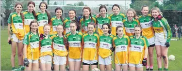 ?? ?? Bride Rovers U14 girls pictured left, that won the East Cork final. Well done girls.