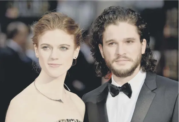  ?? PICTURE: ANTHONY HARVEY/GETTY IMAGES ?? Rose Leslie and Kit Harington met on the set of Game of Thrones, and will marry at Wardhill Castle in Aberdeensh­ire