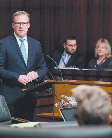  ?? Picture: SAM ROSEWARNE ?? BIG ASK: Premier Will Hodgman in Question Time with Liberal MPs, Peter Gutwein, left, Michael Ferguson, Joan Rylah, Guy Barnett and Jeremy Rockliff.